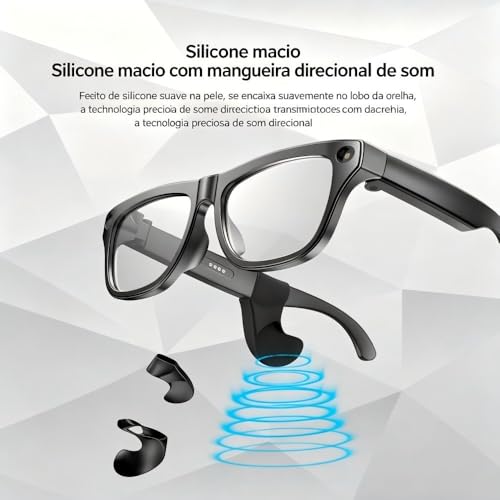 Óculos inteligentes XK One Pro, Câmera 1080P, Áudio de Orelha Aberta, Tradução IA, Bluetooth 5.4 e Estabilização para Filmagem em Primeira Pessoa