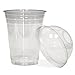 Fit Meal Prep 50 Pack 16 oz Disposable Plastic Coffee Cups with Dome Lids, To Go Iced Coffee Cups with Lids, BPA Free Clear Parfait Cups for Party, Smoothie, Bubble Boba, Juice, Frappuccino, Milkshake
