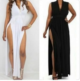 white maxi dress split