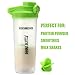 HOOPLE Shaker Bottle Protein Powder Shake Blender Gym Smoothie Cup, BPA Free, Auto-Flip Leak-Proof Lid, Handle with Ball Included - 24 Ounce (Green)