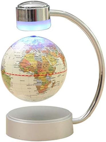 LHSUNTA Globes for Children，Magnetic Levitation World Map Rotating & Floating Maglev Globe Suspend in Air with LED Light and House Decoration