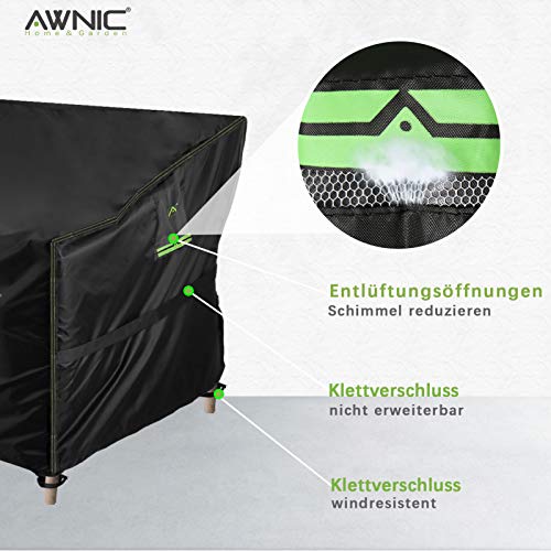 Awnic Gartenbank Abdeckung Hülle für Schutzhülle Abdeckplane Gartenbank Wasserdicht 210D Polyester 2 Sitzer 134x70x60/88cm – Bild 6