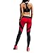 FITTOO Women's Heart Shape Yoga Pants Sport Pants Workout Leggings Sexy High Waist Trousers-Red(M)