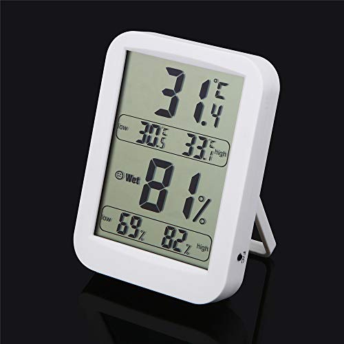 DICPOLIA LCD Digital Hygrometer Thermometers Household Office Desktop Display,Indoor Outdoor Thermometer Digital Hygromete,Weather Thermometer Monitor for Home,Car,Office,Room (White)