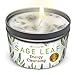 Magnificent 101 Long Lasting Pure White Sage Leaf Scented Smudge Candle | 6 Oz - 35 Hour Burn | Paraffin Free Soy Candle for House Energy Cleansing, Purification & Manifestation