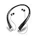 Bluetooth Headphones Retractable, LSCHARM Sport Wireless Stereo Neckband Headset Retractable Earbuds Noise Cancelling with Mic (Black)
