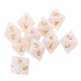 MagiDeal 10pieces 8 Sided Dice D8 Polyhedral Dice for Dungeons and Dragons Party Table Games White