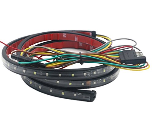 BaiFM Flexible 5 Functions LED Strip Tailgate LED Bar Reverse Brake Signal Light 90 LEDs for Truck SUV RV 60 inch