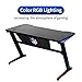 Kinsal Gaming Desk Computer Table 47 inch E Sports Racing Table with LED Light Ergonomic Comfortable Height
