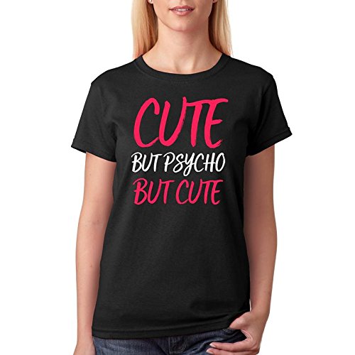 dab apparels women's cute but psycho but cute cotton printed tshirt