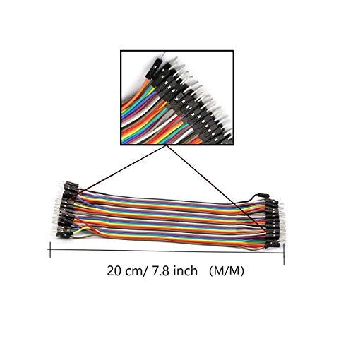 DaFuRui 120pcs 21cm Multicolored Dupont Wire Breadboard Jumper Wire 40pin Male to Female, 40pin Male to Male, 40pin Female to Female Ribbon Cables Kit Compatible forArduino