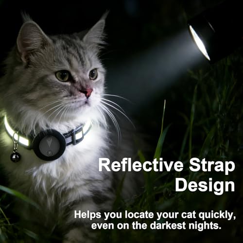 Cat GPS Tracker No Subscription Required Cat Collar Tracker Supports Android & iOS Dog Tracker with No Monthly Fees Activity History GPS Dog Tracker Real-time Location Tracking-Pure Black
