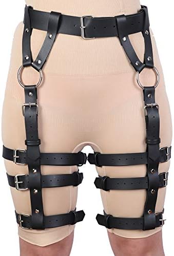 Leather Harness Strappy Lingerie Punk Clothing Sexy Garter Adjustable Waist Leg Cincher Cage Belt