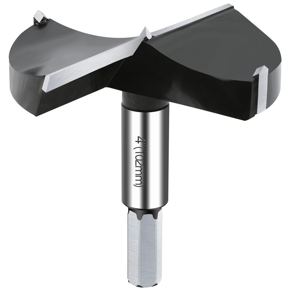 Photo 1 of NICAVKIT 4 Inch Carbide Forstner Drill Bit, Carbide Tipped Forstner Bit for Hard Wood, Wood Drilling Bit Woodworking Hinge Cutter Tool Kits for Wood Plywood Plastic