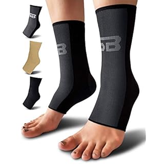 SB SOX Compression Ankle Brace (Pair) – Great Ankle Support That Stays in Place – For Sprained Ankle and Achilles Tendon Support – Perfect Ankle Sleeve for Sports, Any Use