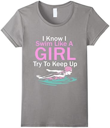 Women's Women's Competitive Swimming Shirt Swim Like A Girl Medium Slate