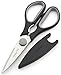 Kitchen Shears with Blade Cover, Stainless Steel Scissors for Herbs, Chicken, Meat & Vegetables, Black primary