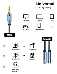 MillSO 3.5mm Headphone Splitter Adapter CTIA Audio