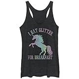 Lost Gods Glitter Breakfast Unicorn Womens Graphic Racerback Tank