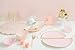 Sugar & Cloth Peach Melamine Dessert Cup and Spoon Set, 8-Piece, Service for 4