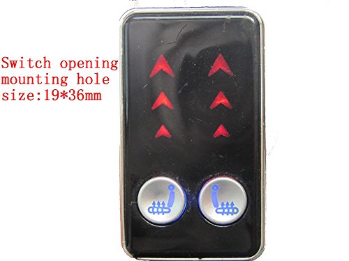 WATERCARBON Universal Auto Car Winter Seat Heated Cushion 12V LED3 Arrowhead 3 Gear Square Switch Double Seat 2 Seats Auto Parts