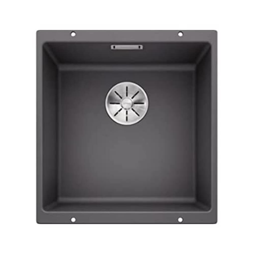 BLANCO SUBLINE 400-U | SILGRANIT Sink in Anthracite | Installation Type: undermount Installation | for 50 cm Wide Base cabinets | One Cut-Out and only one Installation | [43x46x20.2 cm]