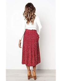 Murimia falda plisada de cintura alta con lunares y bolsillo para dama