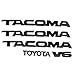 XYGGOO 5 PCS Door Fender Emblem Decal Badge Nameplate for 2005-2015 TACOMA MATTE (Black)