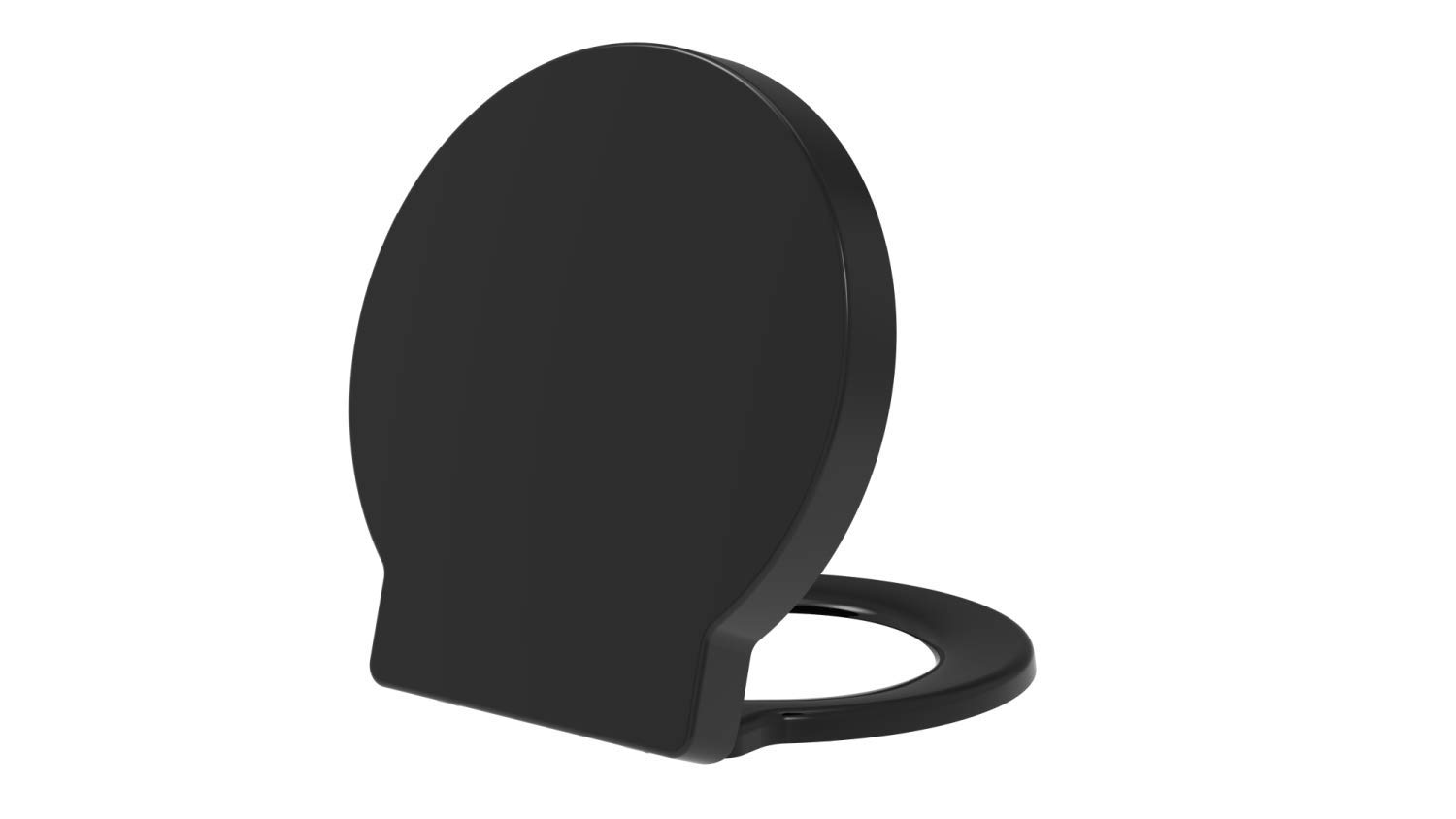 Round Soft Close Toilet Seat Quick Release Top or Bottom Fix 400 x 420 (Black)