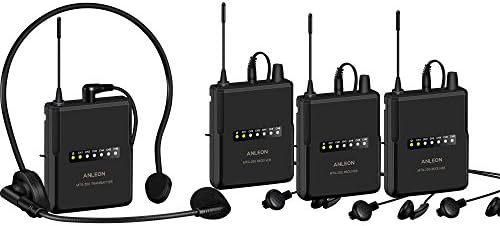 ANLEONMTG-200 wireless tour guide language interpretation system Simultaneous translation Guided tour groups (4 Receivers)