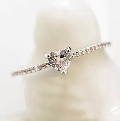 Gieschen Jewelers "White Heart" 14K Rose / White Gold-Plated CZ Crystal Ring