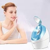 Face Steamer Professional for Home Facials Sauna Spa Nano Hot Mist Steaming Machine Ionic Moisturizing Device Personal Sinus Humidfier for Deep Clean Pores Open Blackheads Extraction Acne Removal