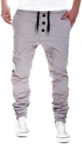 Yuutimko Mens Trousers Sweatpants Harem Pants Slacks Casual Jogger Dance Sportwear Baggy Fitness Sports Stitching Design Slacks Drawstring Apparel Jogging Casual Sport Trousers