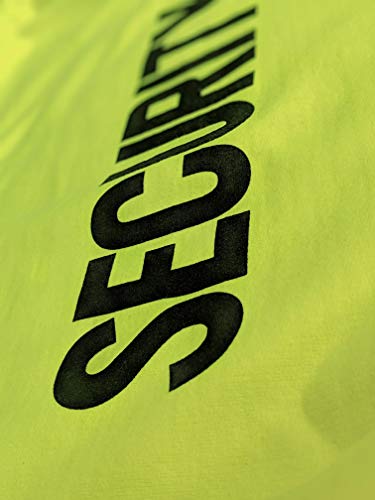 NYC FACTORY Security Sweatshirt Front Back Print Mens Staff Event Uniform Bouncer Screen Printed (Neon/Black, 2XL) - Thumbnail 2