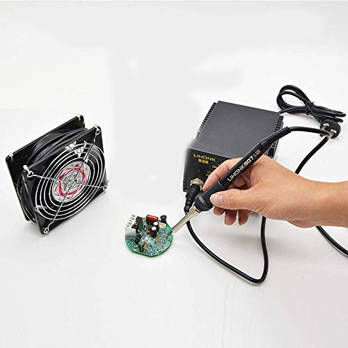 Solder Fume Extractor Remover Fan ESD Smoke Absorber Safe Smog Prevention Fan with 6 Carbon Filters for Desktop Welding Working