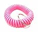 JKing Plastic Wrist Key Coil Wrist Band Key Ring Key Chains Key Holder for Outdoor Sport,Set of 6 (Pink)