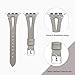Secbolt Leather Bands Compatible with Apple Watch Band 38mm 40mm 41mm iwatch SE Series 9 8 7 6 5 4 3 2 1, Slim Strap with Breathable Hole Replacement Wristband Women, Grey