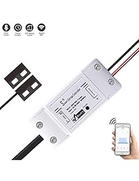 Abridor de puerta de garaje inalámbrico con control remoto compatible con Alexa  Home Assistant e IFTTT, no necesita concentrador (blanco, juego de 1)