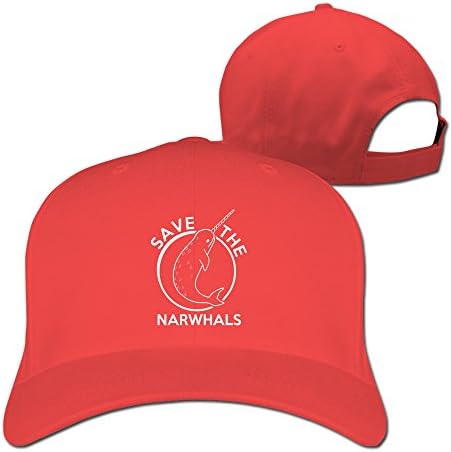 Save The Narwhals Baseball Snapback Cap Red