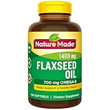 Nature Made Organic Flaxseed Oil 1400 mg 700mg Omega 3 100 Liquid Softgels