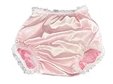 Haian ABDL PVC & Satin Panties Lace Panties (Large Pink)
