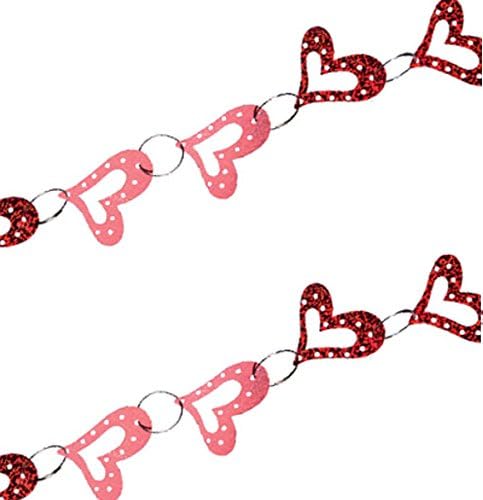 Prismatic Red Heart Valentine Garland ~ 9 Ft Adjustable Garland Strand (2)