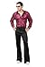 Charades Men's Snakeskin Disco Shirt, red/black Large