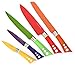 Colored Knives - Sharp Vibrant Stylish Kitchen Knives for Preparing Quick Delicious Meals - Snug Fitting Sheaths and Non-Slip Ergonomic Handles - Perfect Colored Knife Set for Everyday Use