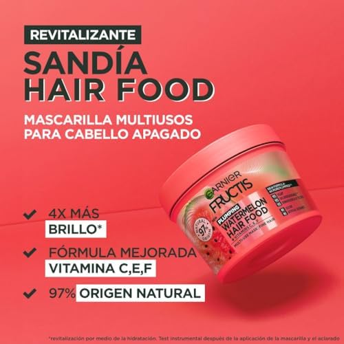 Mascarilla Revitalizante Hair Food Sandía, Nutre y Suaviza, Para Cabello Seco o Apagado, 400 ml