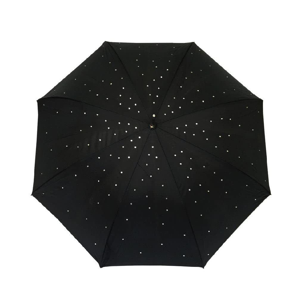 Le Monde du Parapluie Stick Umbrella, Black (Black) - SMATISA1352STRASS