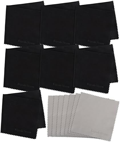 Equals Senven Microfiber Cleaning Cloth (14 pack) Wipes Kit for Lens, Eyeglasses, Glasses, Screen,Cell Phone,Tablet, and Other Delicate Surfaces(7 Black 7.8"x7.8" and 7 Grey 3.9"x3.9")
