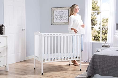 delta children folding portable mini baby crib with mattress