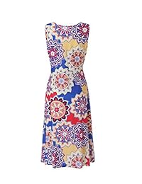 Vestido de verano para mujer con cuello en V y estampado floral