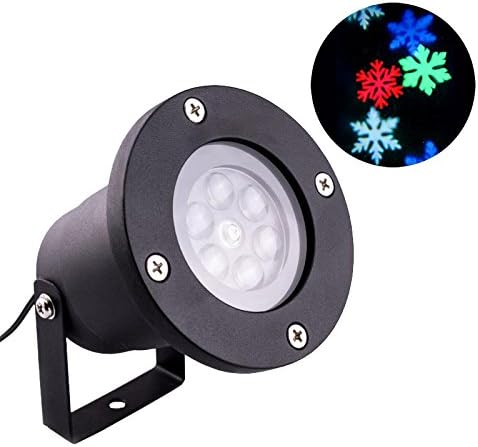 Snowflake Light Projector, Coidak 12W Super Bright Waterproof Aluminum LED Projector, Moving Multicolor Snowflakes for Decoration Lighting on Christmas Halloween